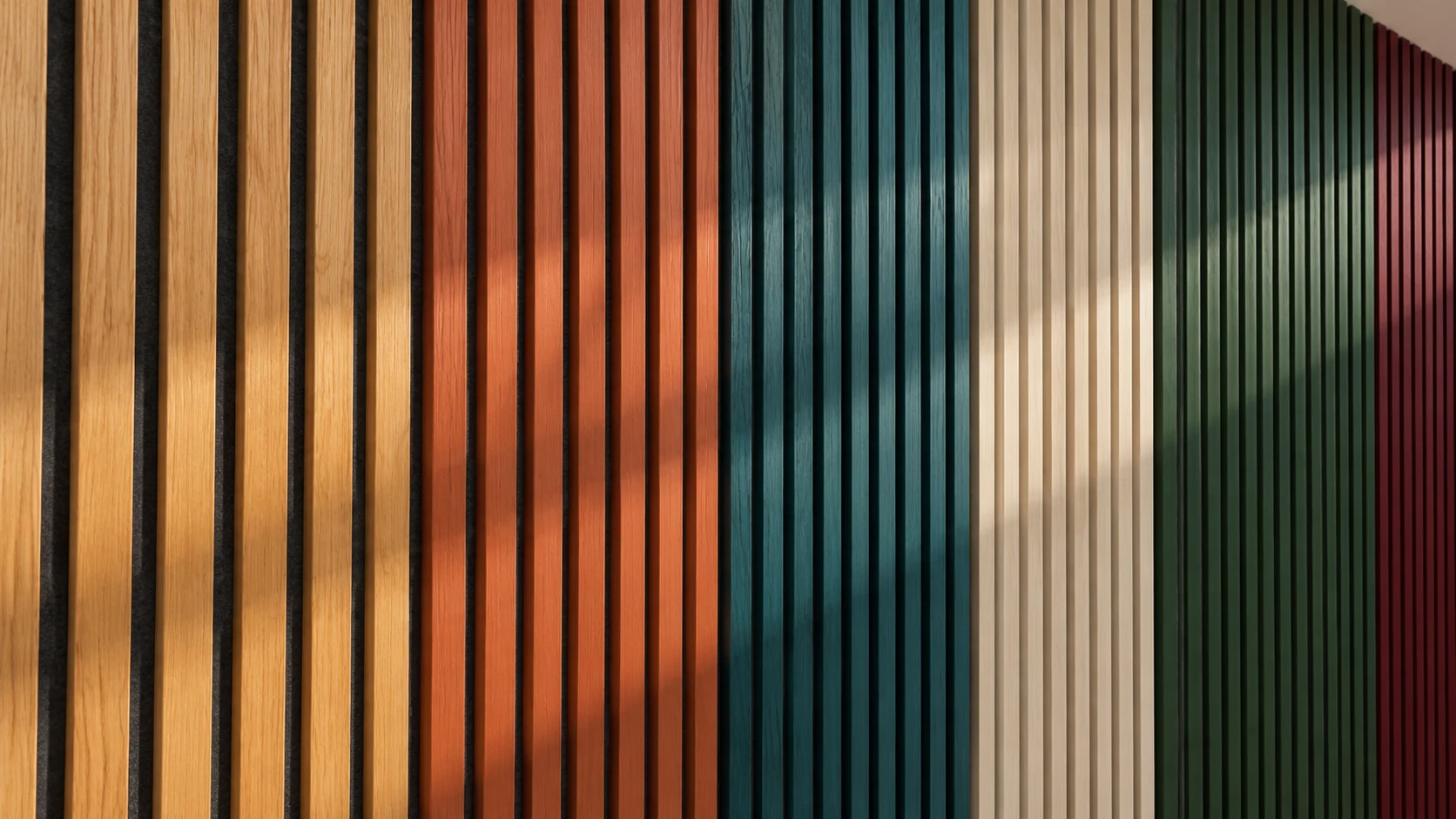 Decorative slat finish concept; MDF core and backing are not shown